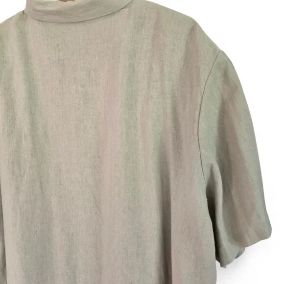 Anna Maxwell Womens Tan 2-Piece Twin Set Shirt & Tank Top Linen Blend 5X - Picture 16 of 16